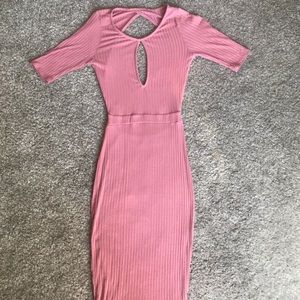 Blush pink bodycon dress